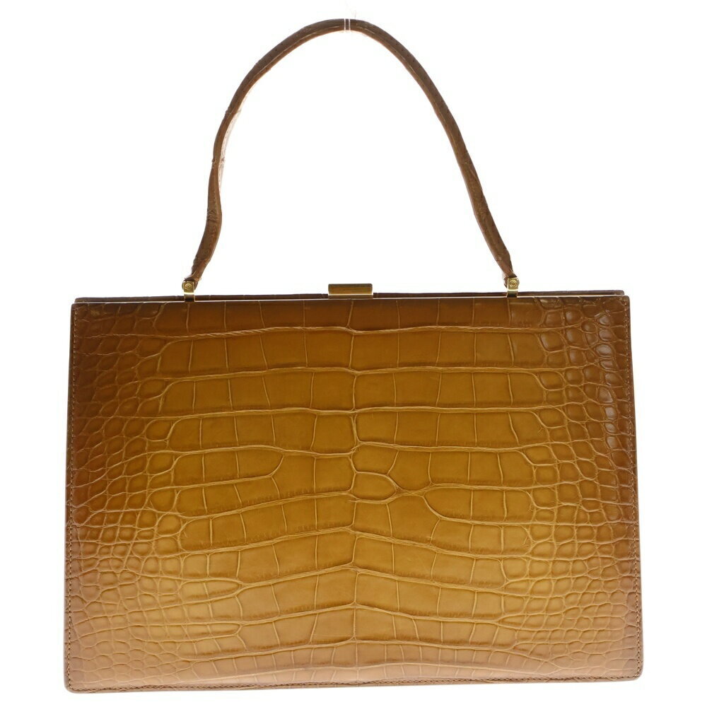Celine Camel Crocodile Handbag Leather